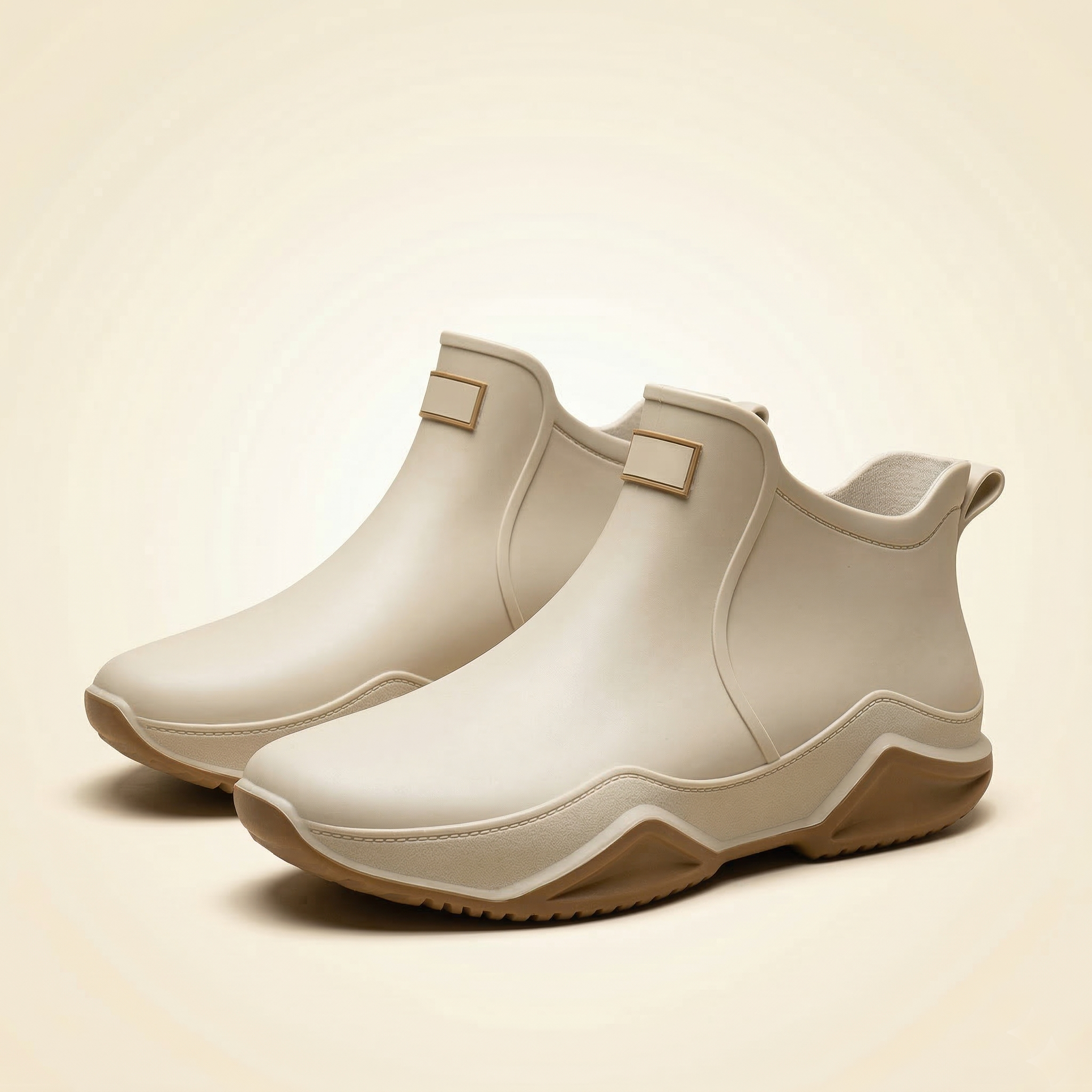 Women's Waterproof Rubber Rain Boots with Non-Slip Chunky Sole & Pull-On Design