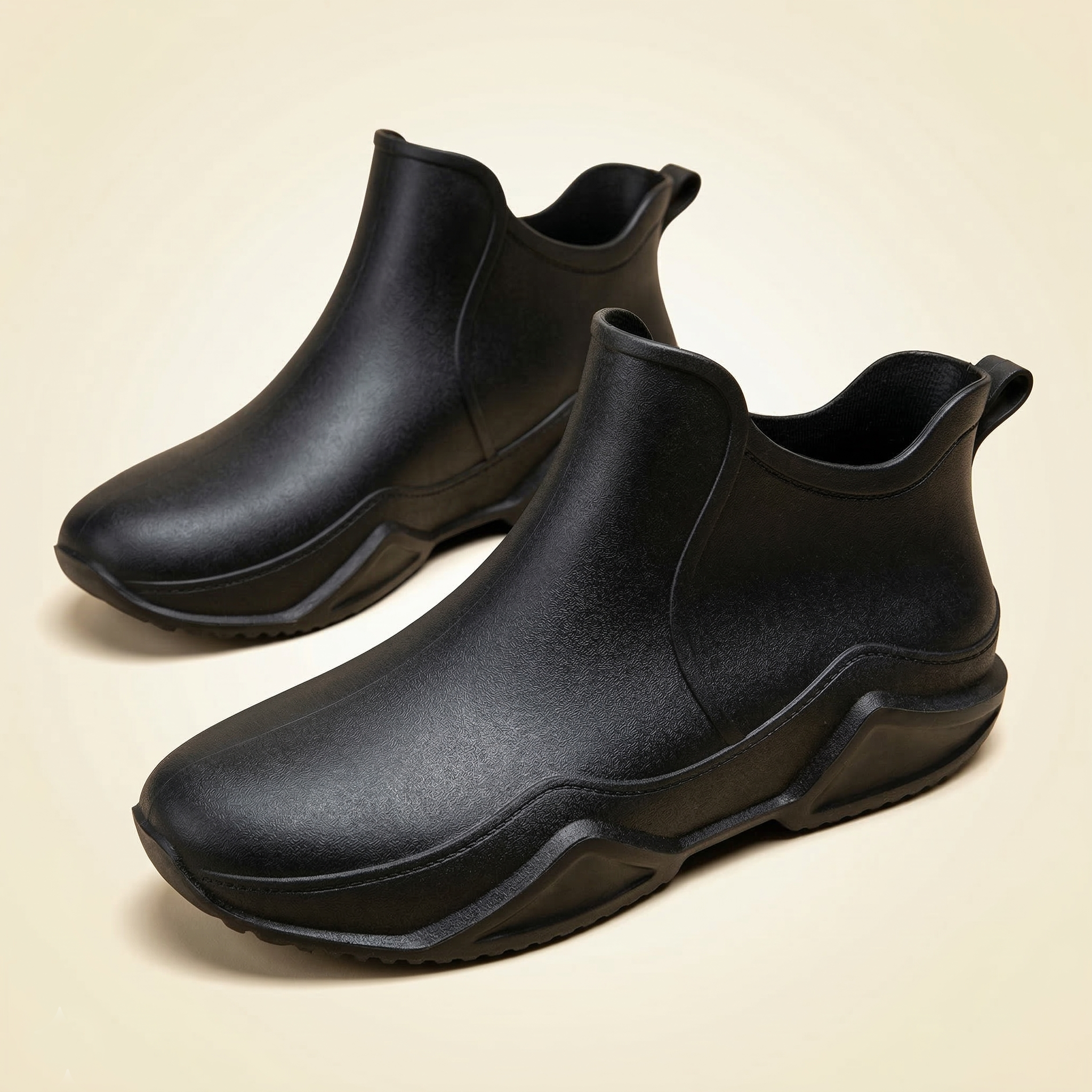 Women's Waterproof Rubber Rain Boots with Non-Slip Chunky Sole & Pull-On Design