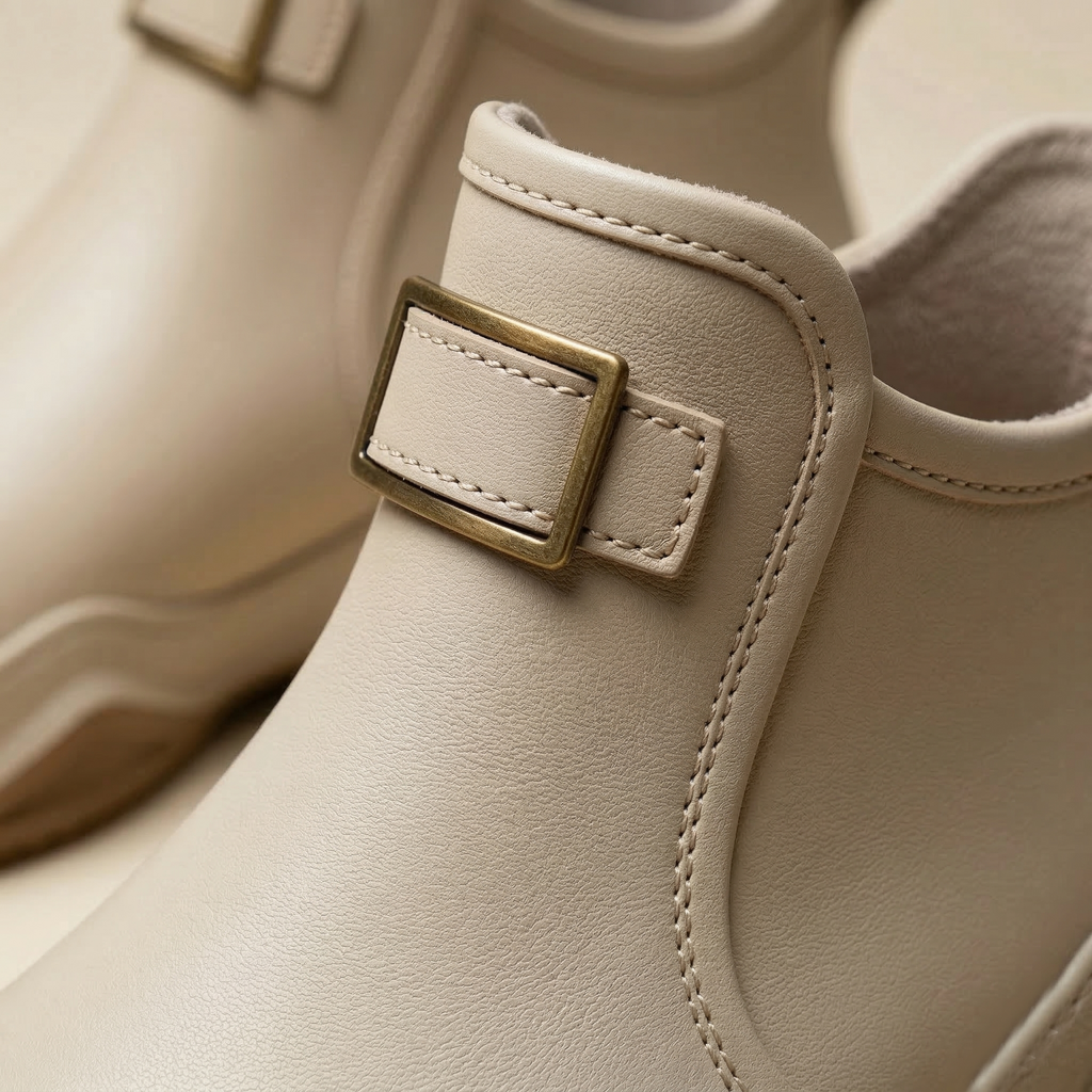Women's Waterproof Rubber Rain Boots with Non-Slip Chunky Sole & Pull-On Design